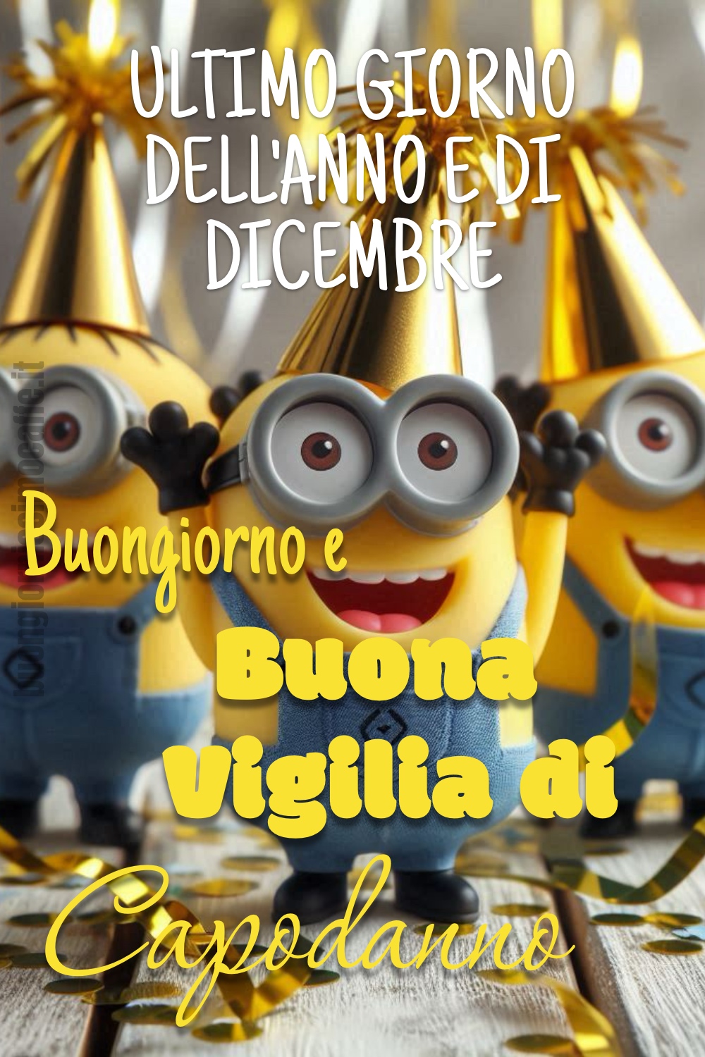 Ultimo giorno dell'anno e di Dicembre. Buongiorno e Buona Vigilia di Capodanno